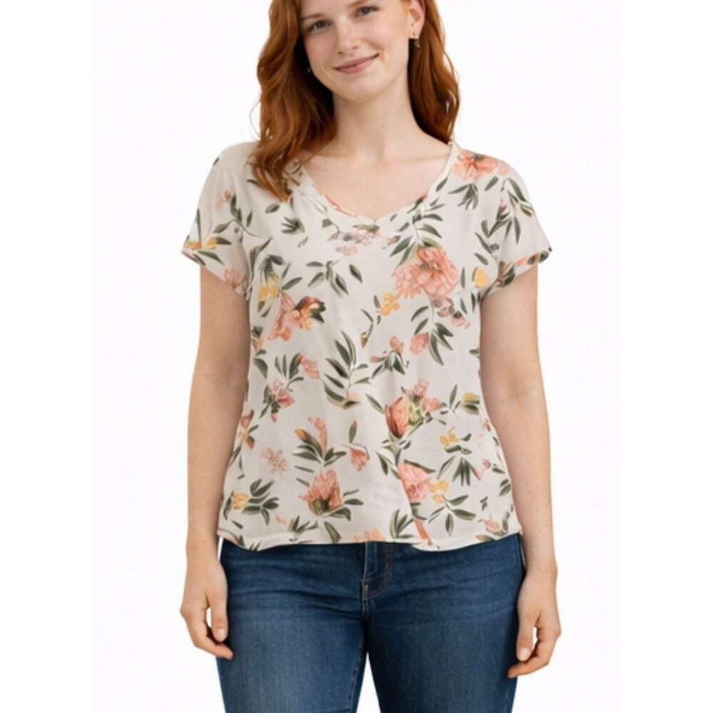 Loft Vintage Soft floral tshirt size small